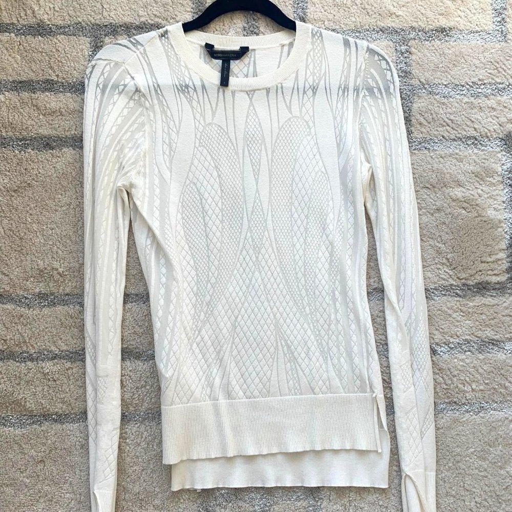 BCBG textured fitted top-size S